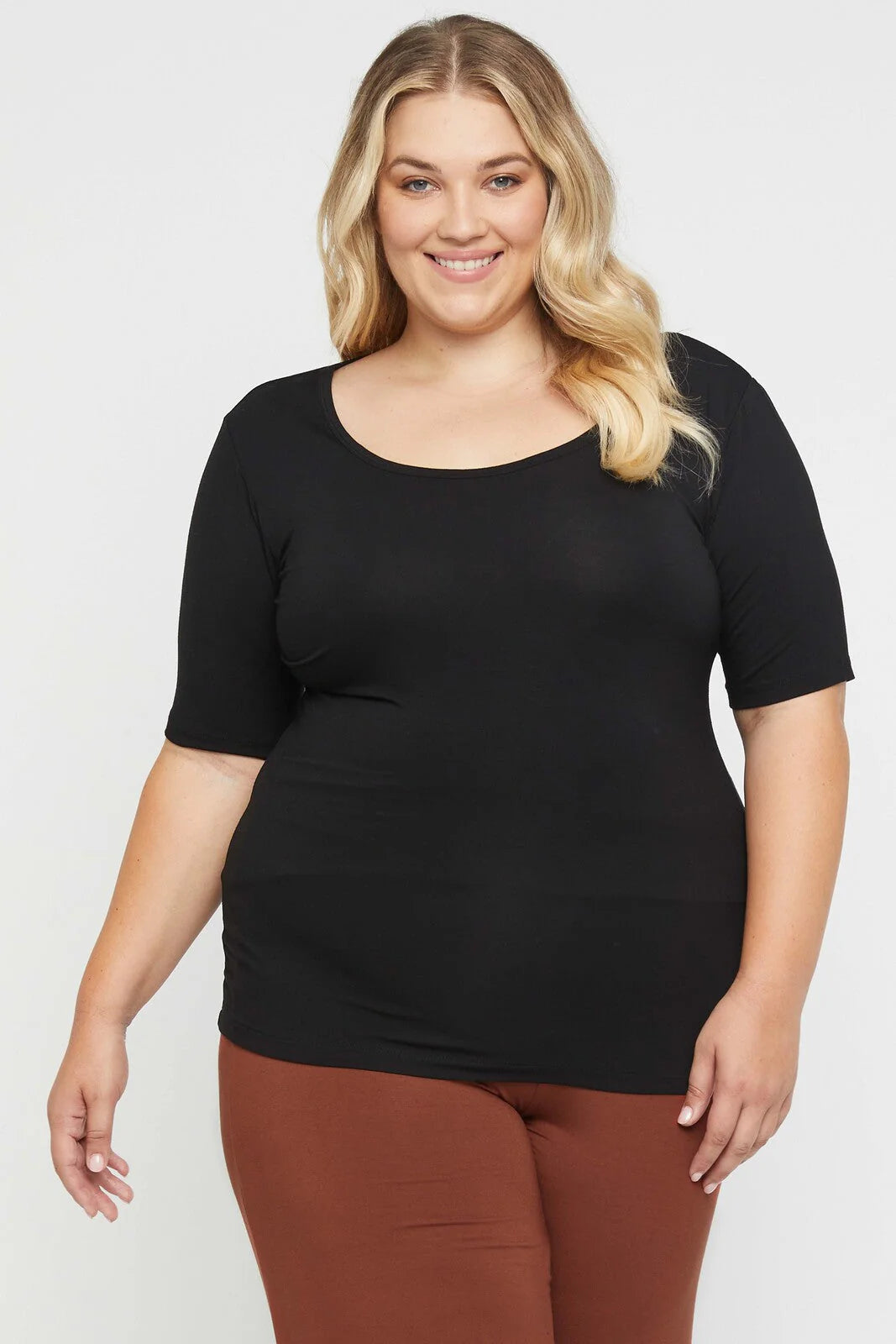 Organic Bamboo Above Elbow Scoop Maternity Top Top from Bamboo Body maternity store australia