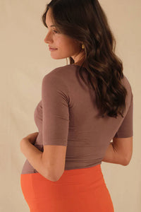 Thumbnail for Organic Bamboo Above Elbow Scoop Maternity Top Top from Bamboo Body maternity store australia