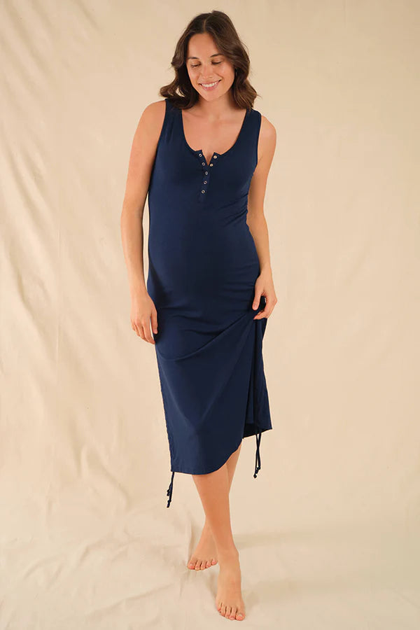 Organic Bamboo Henley Maternity Tank Dress Dress from Bamboo Body maternity store australia