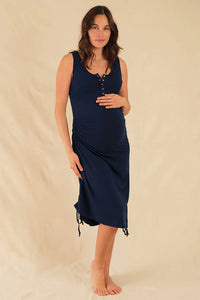 Thumbnail for Organic Bamboo Henley Maternity Tank Dress Dress from Bamboo Body maternity store australia