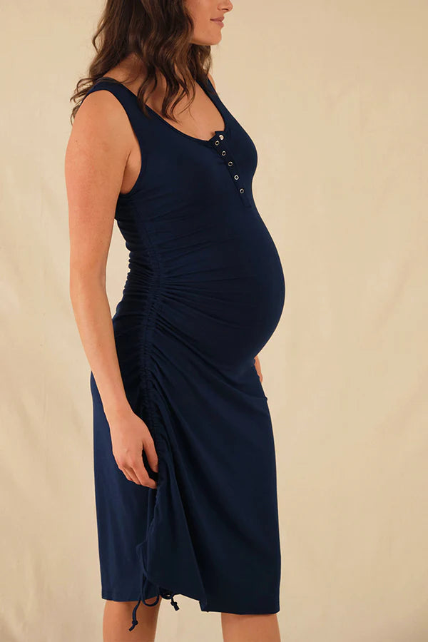 Organic Bamboo Henley Maternity Tank Dress Dress from Bamboo Body maternity store australia