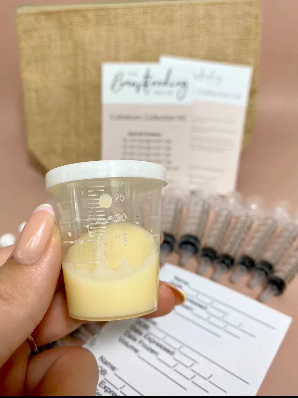 Colostrum Collection Kit by The Breastfeeding Tea Co with expressed colostrum