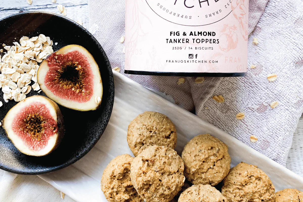 Tanker Topper Biscuits - Fig & Almond | Franjo's Kitchen Lactation Cookies from Franjo's Kitchen maternity store australia